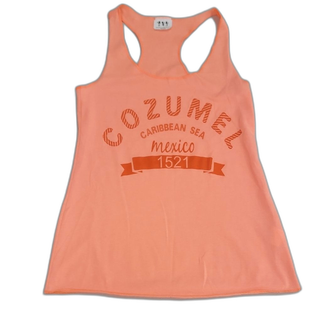 Cozumel Coral Tank Top | Bold Colorful Summer Vacation Festival Spring Break